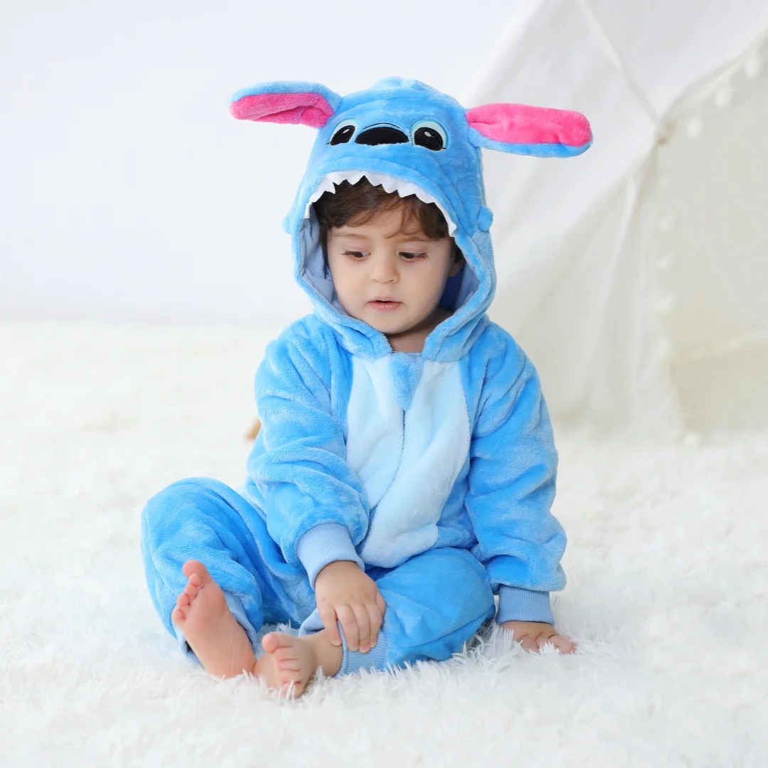 طفل Kigurumi غرزة الكرتون رومبير الرضع الاطفال الحيوان بذلة طفل الملابس داخلية الفتيات الفتيان تأثيري منامة ازياء