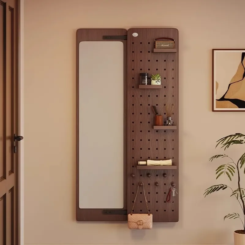 for Solid Wood Hole Board Full Length Mirror Hidden Invisible Push Pull Wall Mounted Fitting Mirror for Household Entrance