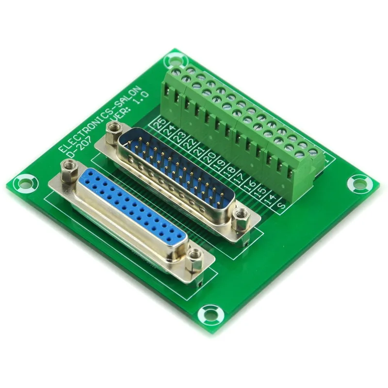 

ELECTRONICS-SALON D-SUB DB25 Male/Female Header Breakout Board, DSUB.