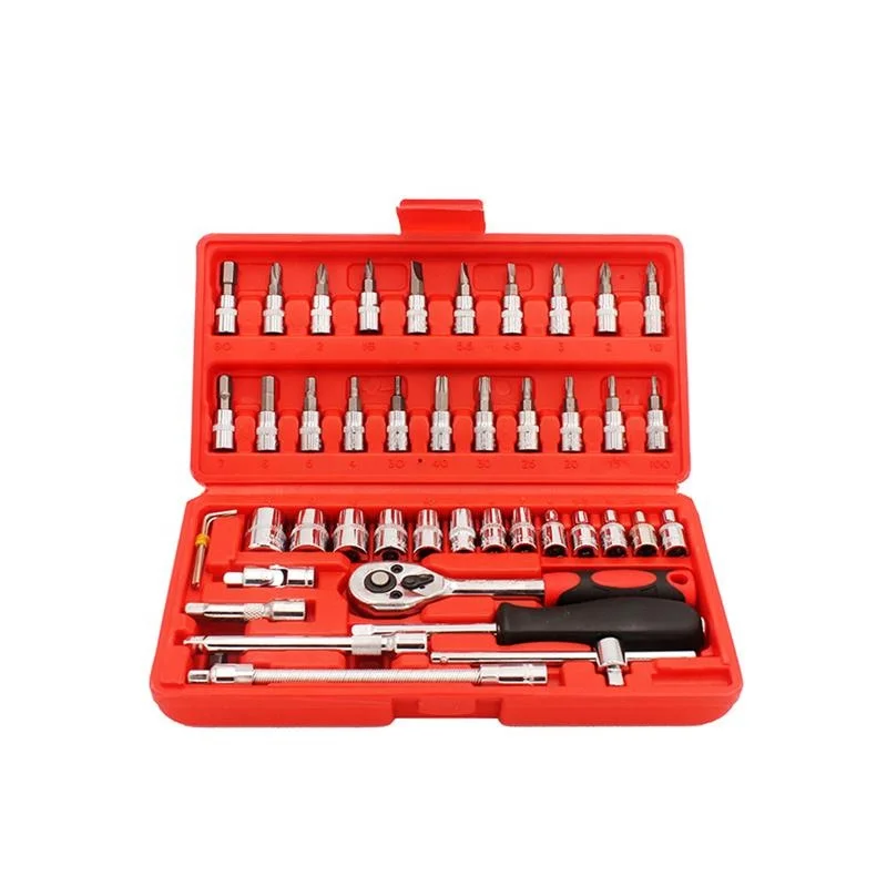 Hand Tool Sets Home,Bicycle,Car Repair Tool Kit Set Mechanical Tools Box 1/4-inch Socket Wrench Ratchet Screwdriver Kit