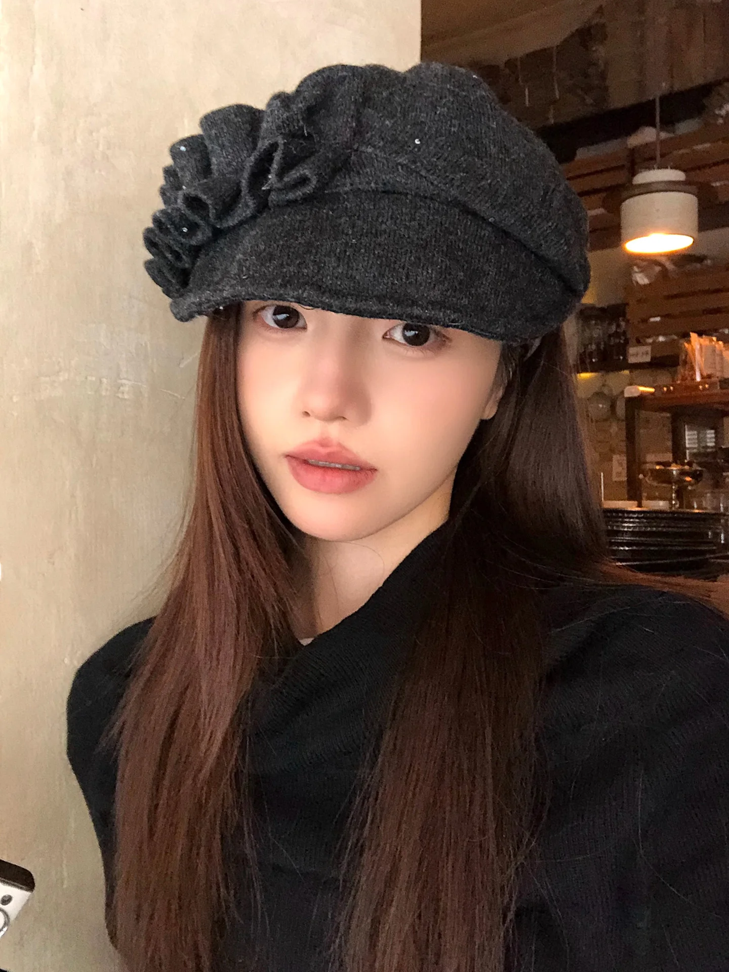 Retro Japanese Style Women's Octagonal Beret Hat Winter Fashion Face Slimming Newsboy Cap Stylish Foldable Thickened Warmth
