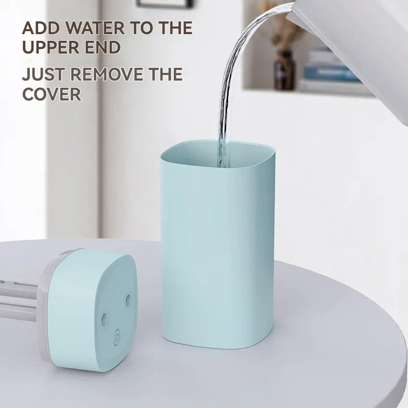 Dual Nozzle USB Humidifier 600ml H Super Mist Ultra Quiet Portable Rechargeable for Car Home Office Bedroom Moisturizing Device