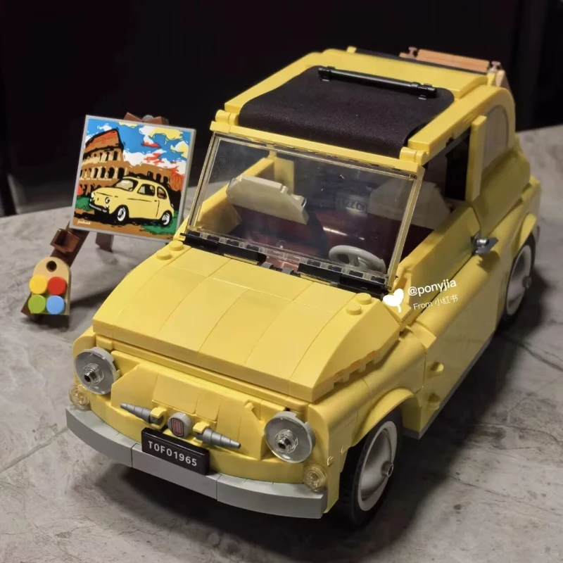 

Конструктор ENCO Nuova Fiat 500, 998 деталей, миниатюрная модель автомобиля, набор для сборки, игрушка для взрослых и мальчиков, набор кирпичиков