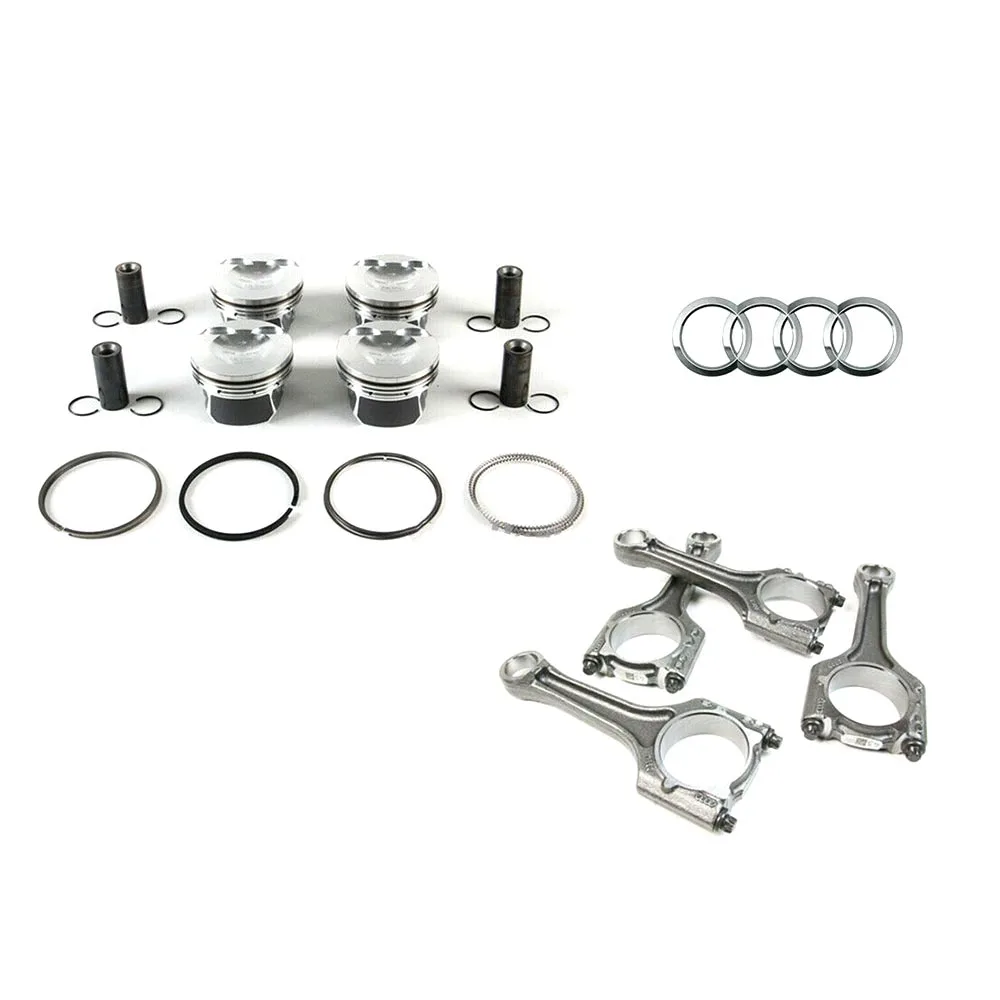 06H107065DM 06H198151J 06H198401D SINOCMP 4PCS Pistons And Connecting Rods Set Φ23mm For AUDI A4 Q5 VW Jetta 2.0T