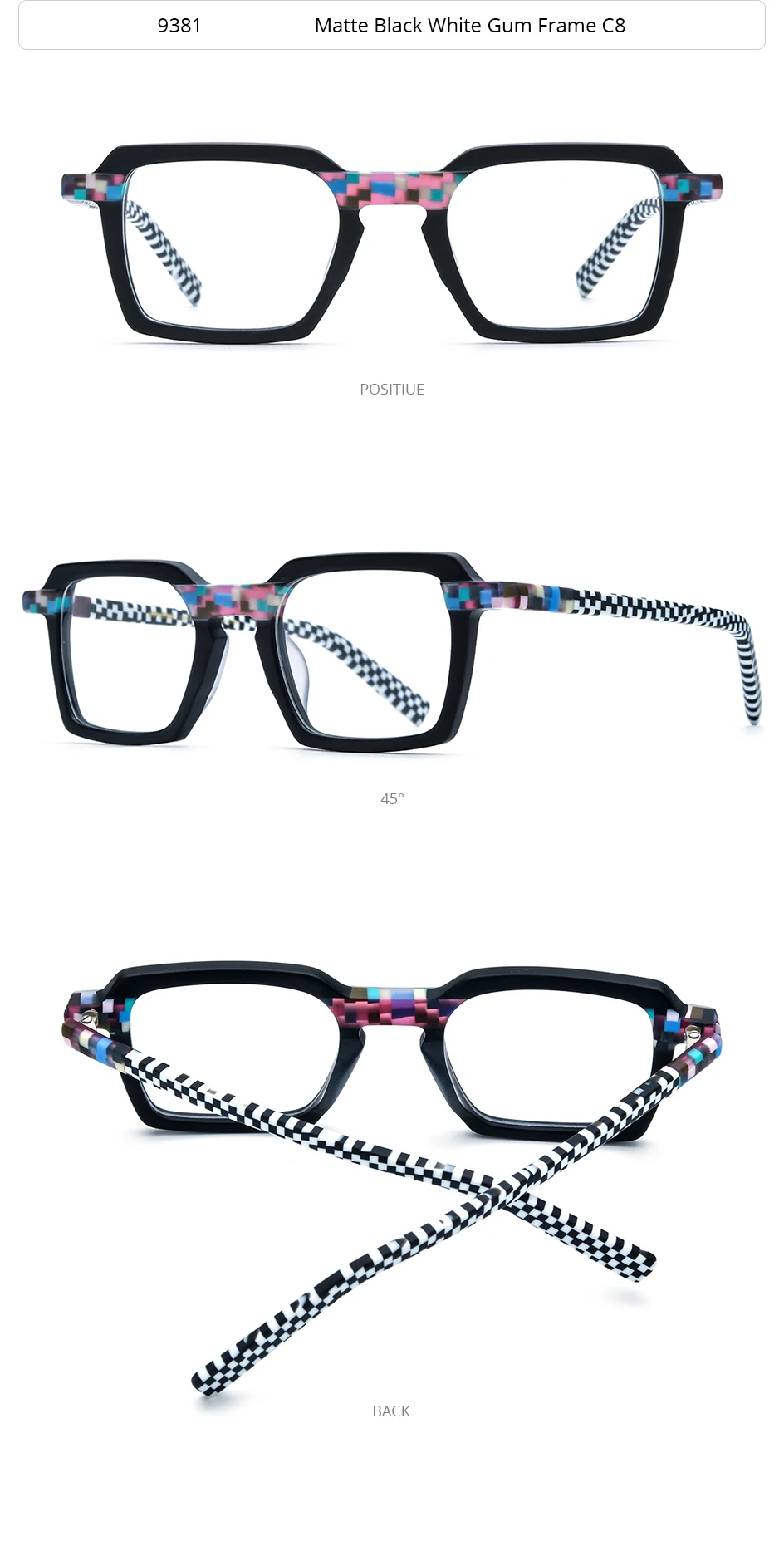 HEPIDEM Matte Acetat Brille Rahmen Männer Marke Design Quadratische Brillen Frauen Japanische Handgemachte Brille Johnny Depp Brillen 9381 – Detail 14