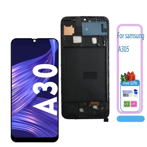 삼성 A30 (2019) A305F 슈퍼 AMOLED LCD 디스플레이 및 터치 디지타이저 어셈블리 수리 – 100% 테스트 완료