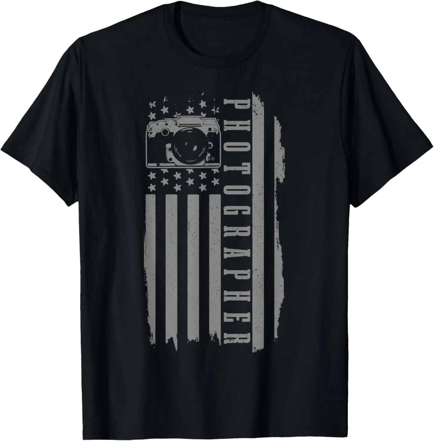 

Patriotic Photographer US Flag Vintage Camera Photography T-Shirt