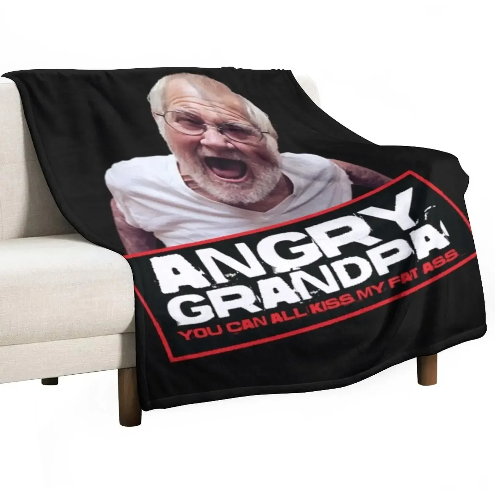 angry grandpa Throw Blanket Plaid wednesday Thin Bed covers Single Flannels Blankets