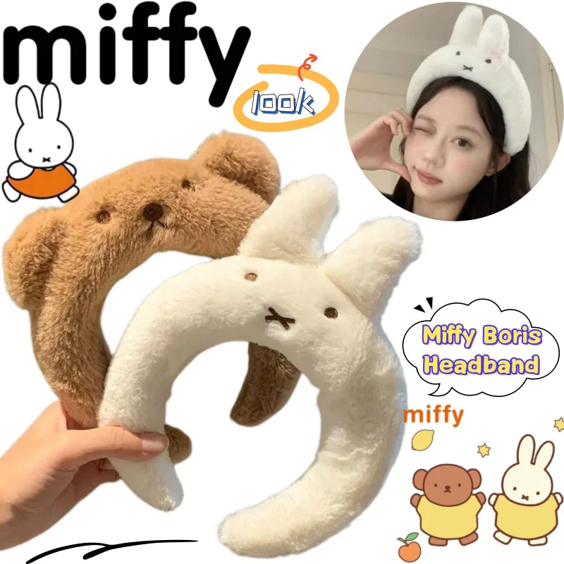 Nova Tiara Miffy Boris Criativa, Estilo Boneca de Desenho Animado, com Cores Vibrantes, Super Fofa e Apelativa, para Mulheres, Ideal para Usar ao Lavar o Rosto