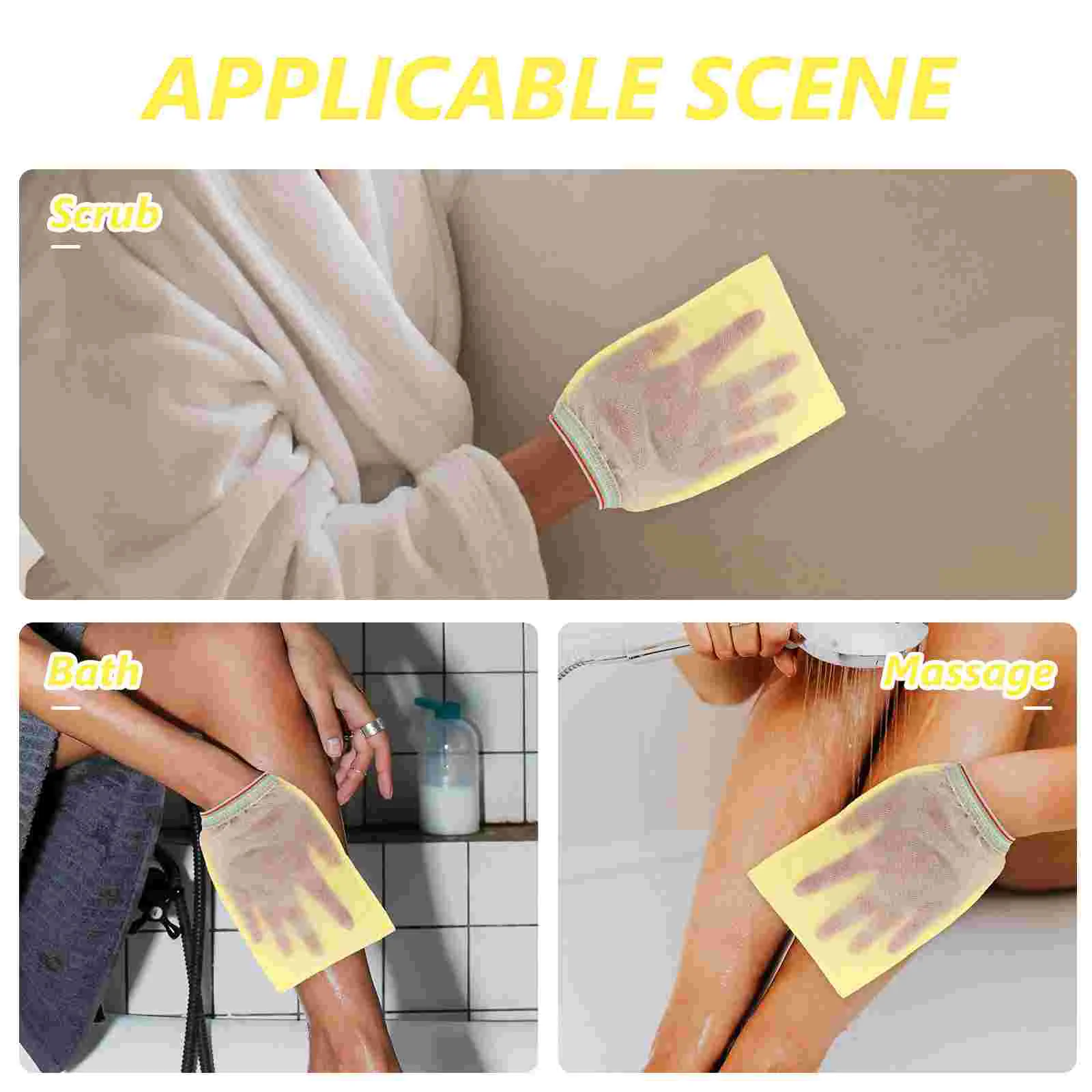 25 Pcs Bath Sponge Disposable Towel Scrubbing Gloves Portable Shower Towels 185X125X03CM Supplies Yellow Women\'s