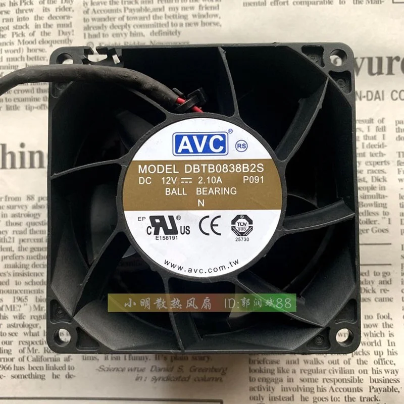 Новый вентилятор для AVC DBTB0838B2S 8038 12 в а PWM контроль температуры Большой объемный вентилятор охлаждения вентилятора