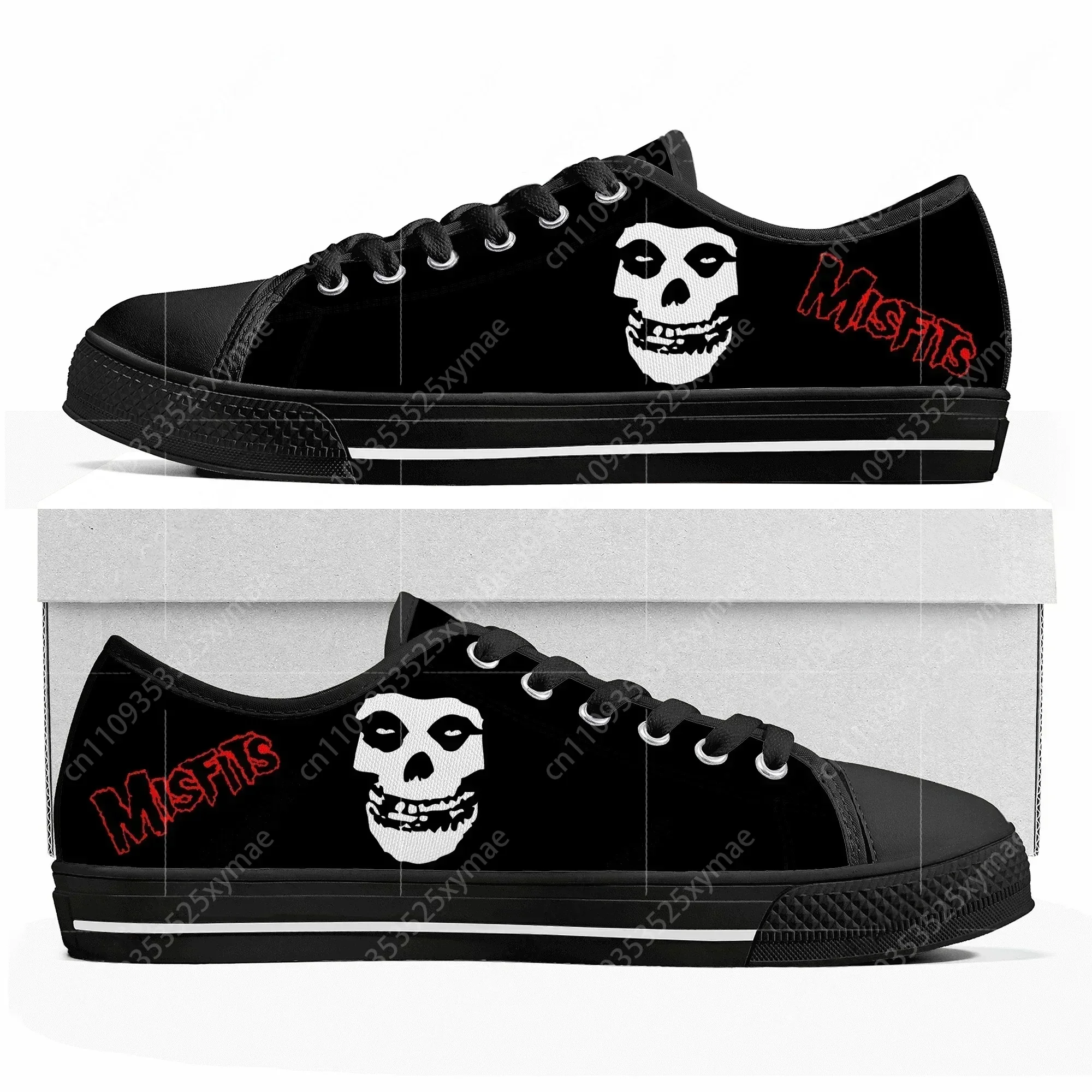 

Кроссовки Misfits Skull Shoes, низкие кеды, мужские, женские, подростковые, высококачественные, из канваса, повседневные, для пар, с возможностью индивидуального дизайна, DIY