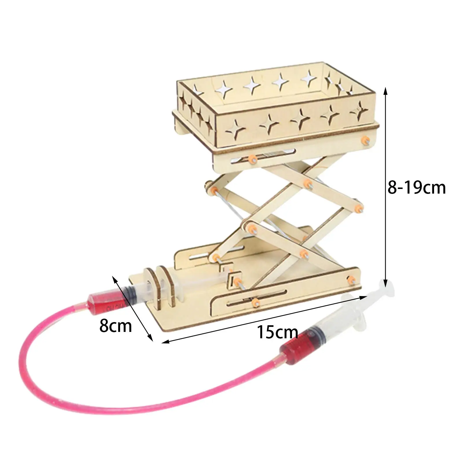 3D Wood Puzzle Assembly Hydraulic Elevator Science Kit for Children Interactive STEM Learning Toy