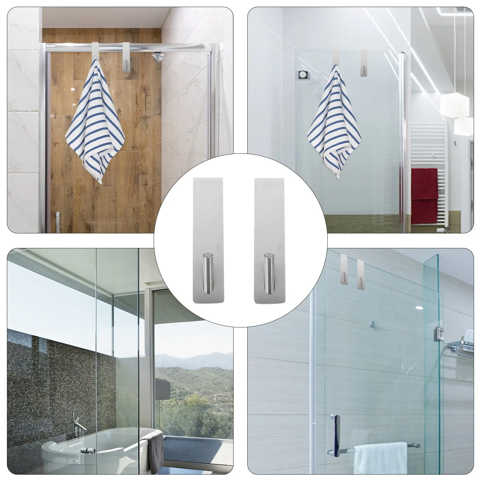 

2 шт. Премиум-крючки без сверления из нержавеющей стали для ванной, спальни, кухни, для хранения, настенные, заднеприварные, подвесные