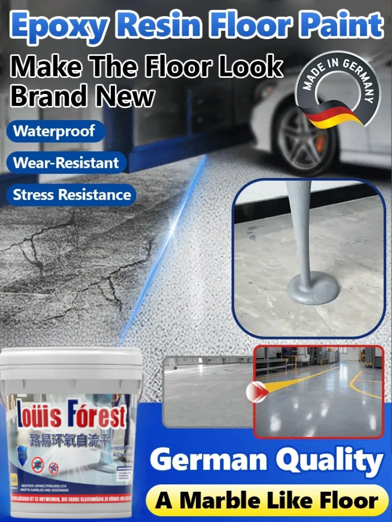 500g Epoxy Self Leveling Floor Paint Waterproof Wear Resistant Cement-grade Coating for Home Garage Factory Indoor Outdoor Use