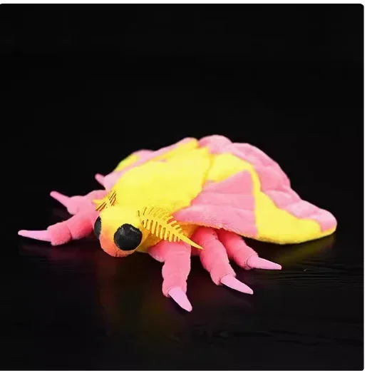 2024 New arrival Silk Moth Fidelity Silkworm Fly Plush Toys Lifelike Insect Animals Soft Stuffed Toy Cute Doll  Gifts Kid