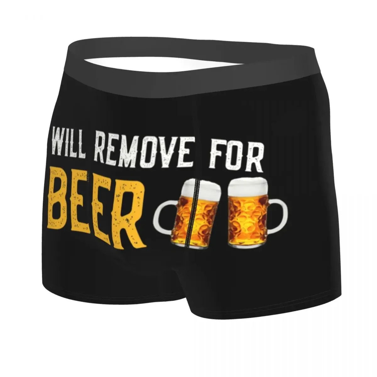 Will Remove For Beer Boxer Shorts For Men 3D Print Male Alcohol Lover Underwear Panties Briefs Stretch Sexy Underpants