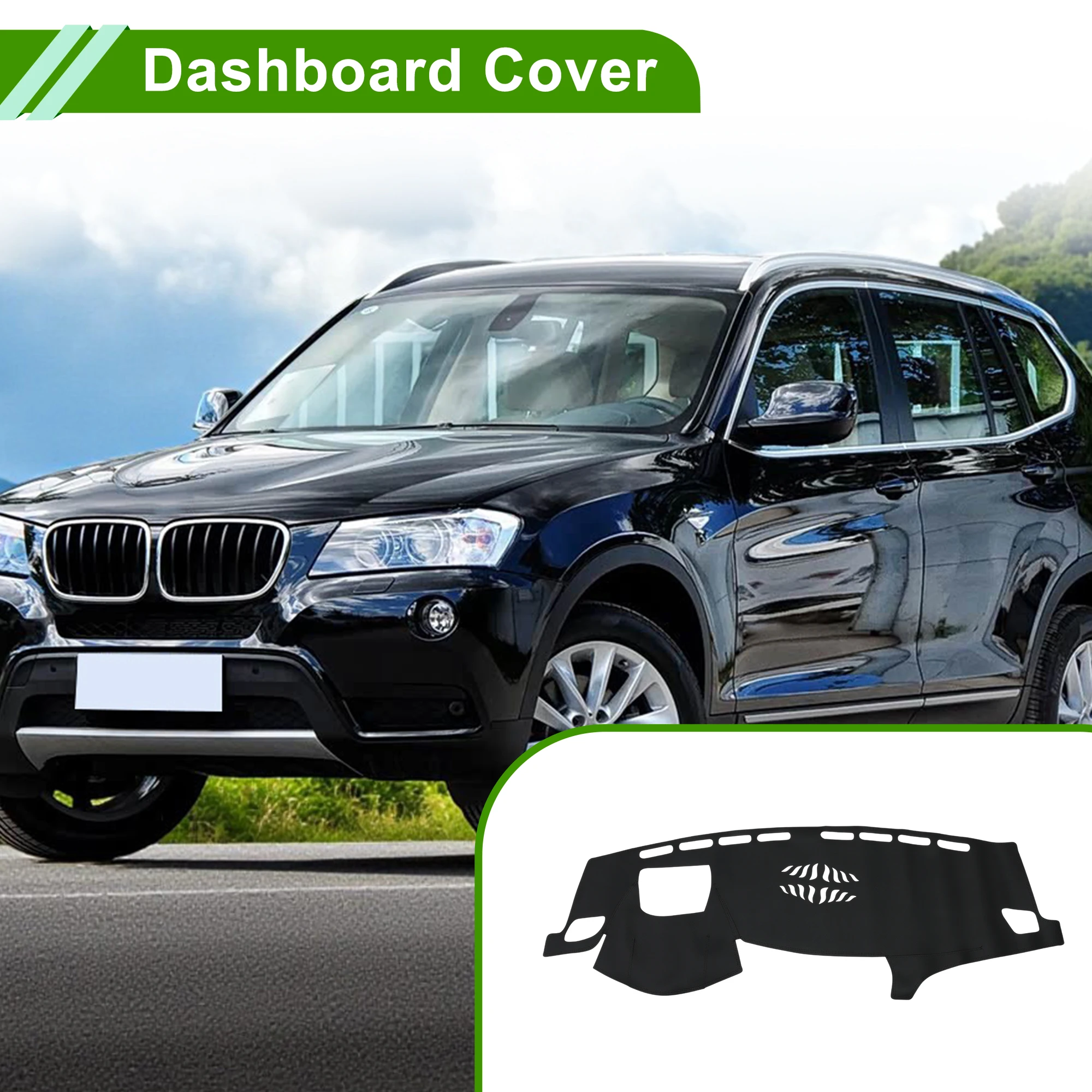 غطاء لوحة القيادة UXCELL لسيارة BMW X3 2011-2016 أسود قطعة واحدة من وسادة حماية الواقية من الشمس