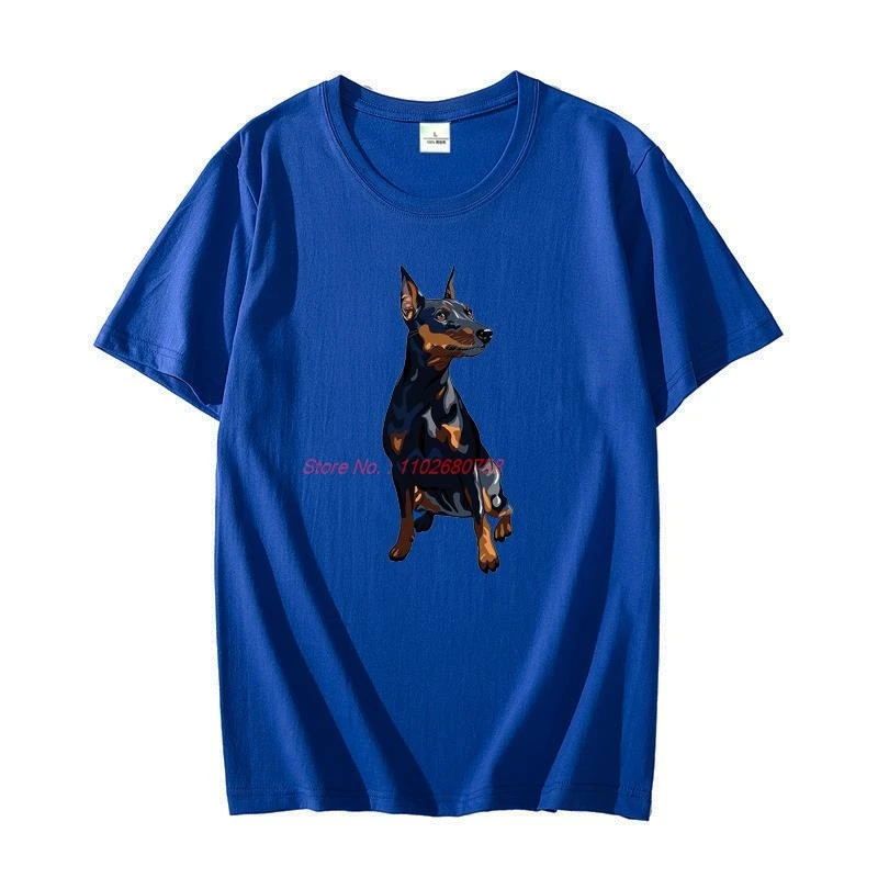 Miniature Pinscher Breed Dog graphic t shirts Cotton Short Sleeve t shirt for men oversize t-shirts Summer Men's clothing