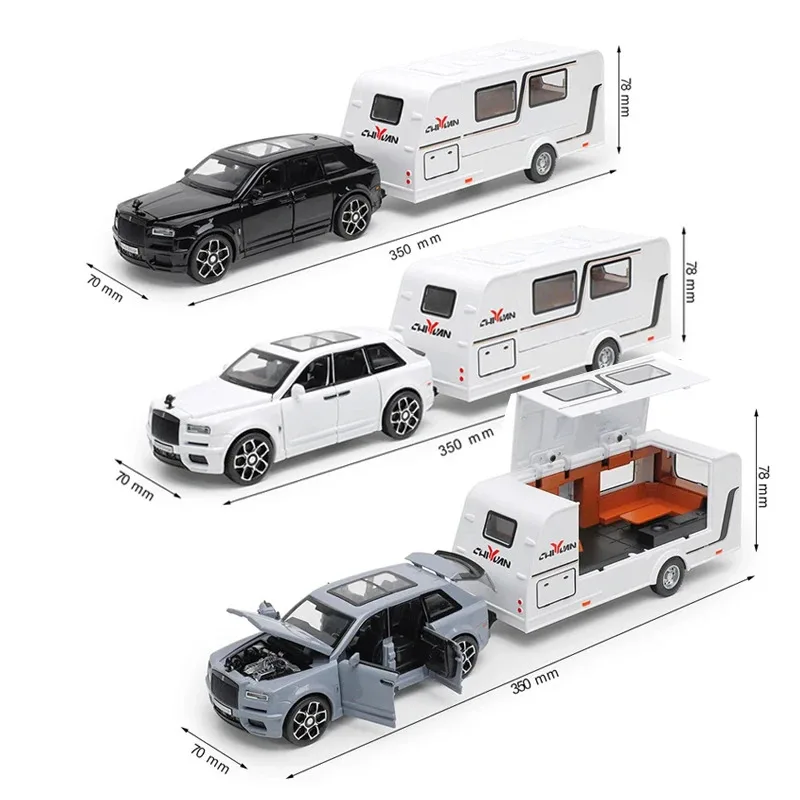 

TEMIKIDS 1/32 RV Car Model Alloy Diecast Off-road Vehicle Toy With Sound and Light Camping Car Model For Boys Gifts B224