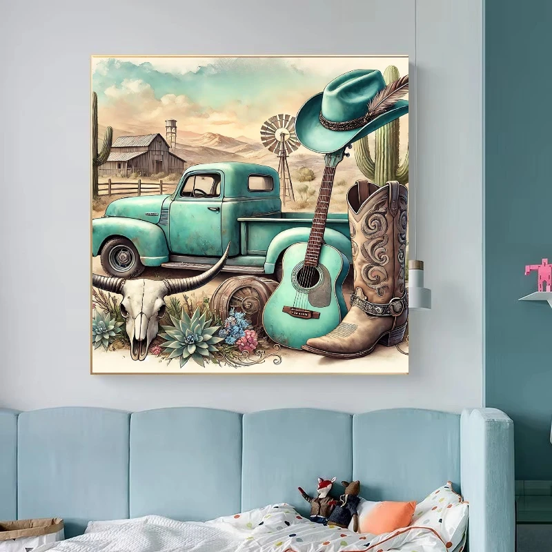 Vintage Western Truck Jigsaw Puzzles 500PCS/1024 PCS Modern Wall Decor for Living Room Bedroom Perfect Gift No Frame