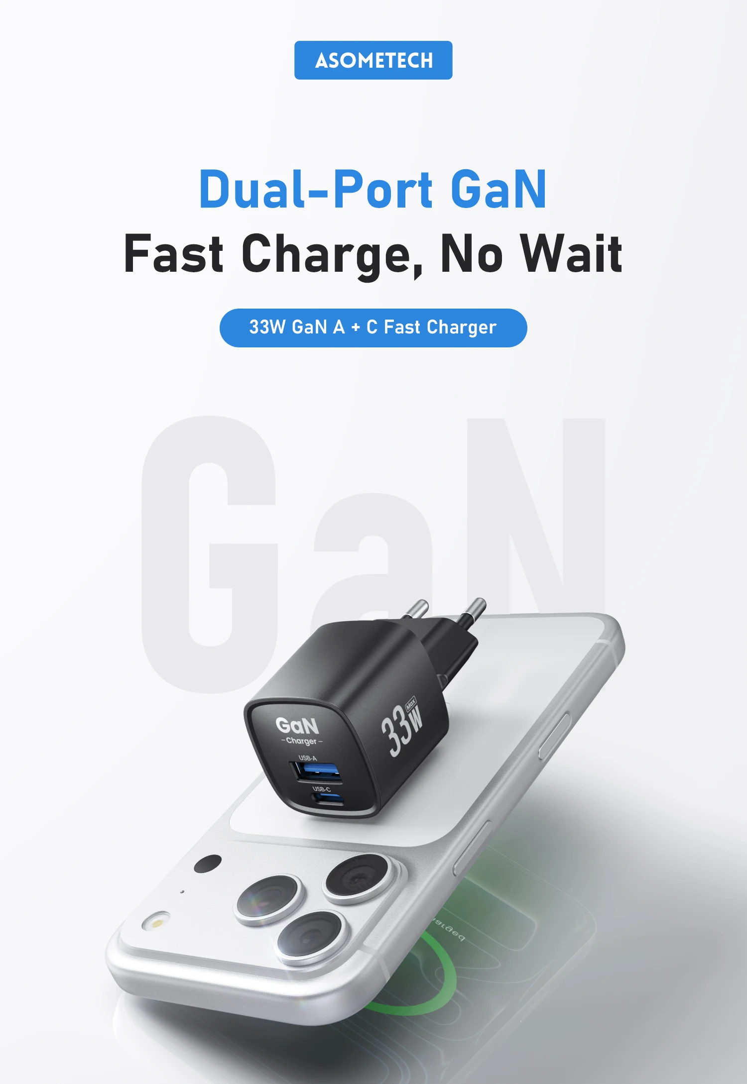 33W GaN USB-C Ladegerät Mini Tragbares PPS PD QC Schnelllade-USB-Reiseladegerät für iPhone 17 16 Pro Max iPad Samsung S23 Ultra – Detail 1