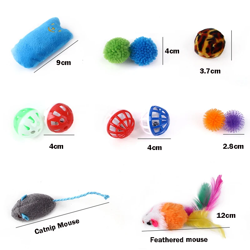 Pet Cat Toys Combination Set Kitten Toys Variety Pack- Cat Toy Sisal Mouse Bell Ball Cat Supplies