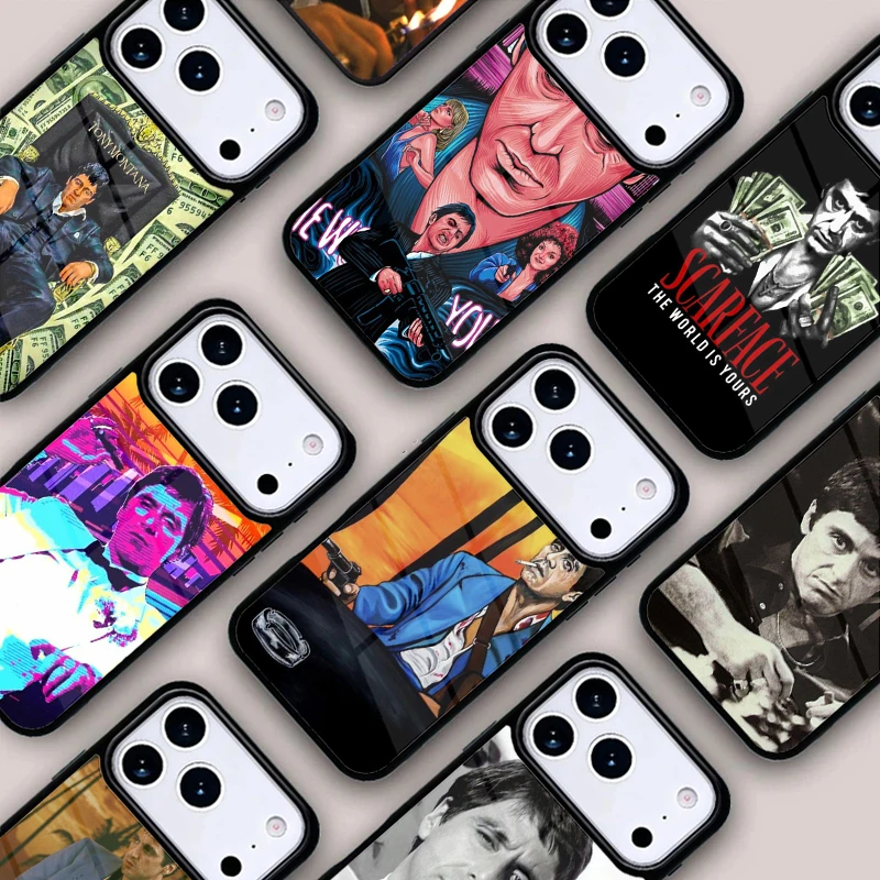 Scarface Tony Montana Weiche Handyhülle für iPhone 17 16e 15 14 13 12 11 Pro Max Air Mini Weiche Schutzhülle
