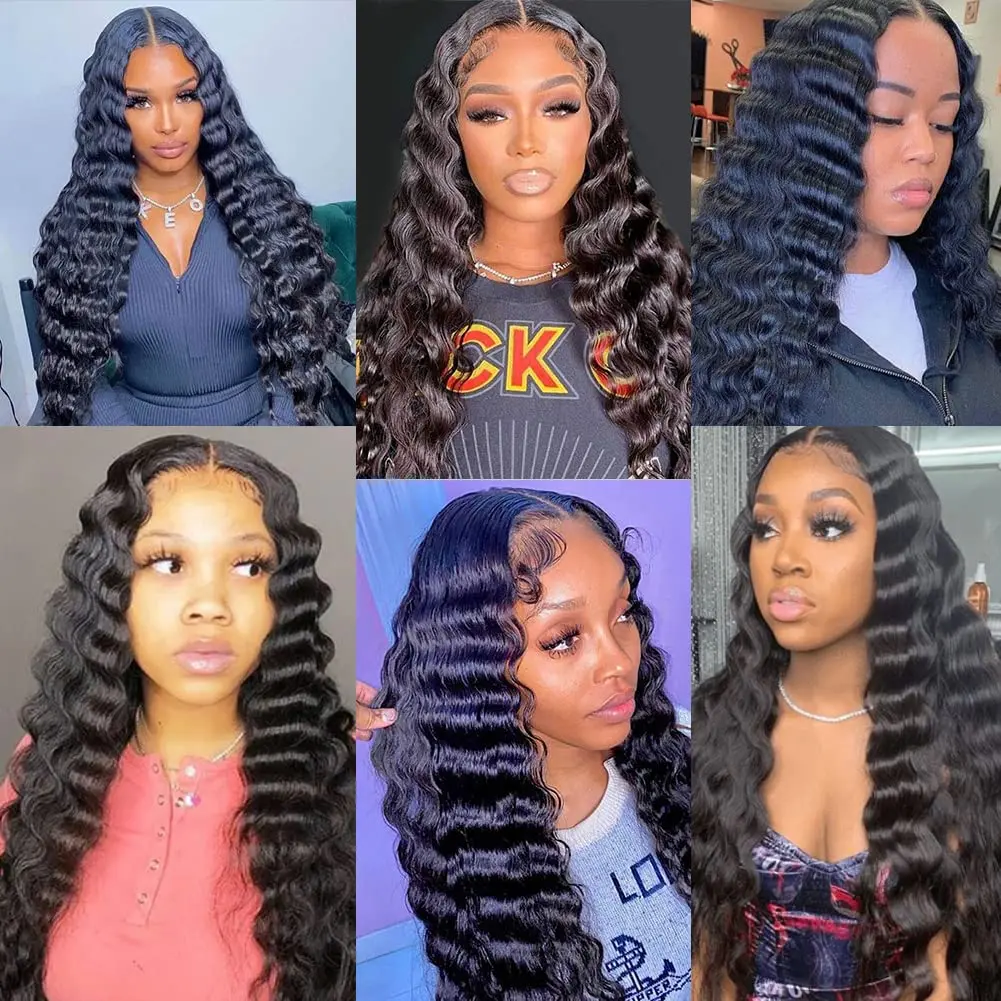 Fasci di onde profonde sciolte da 32 pollici 16A capelli umani Remy brasiliani estensioni dei capelli umani al 100% colore nero naturale fasci 1/3/4 pezzi