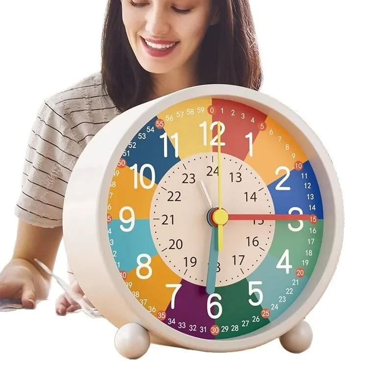 Desktop clock ornament Early education metal cartoon small alarm clock