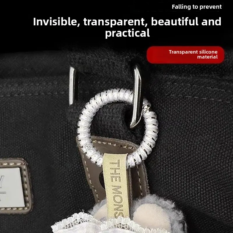 Labubu Anti Drop Buckle Silicone Rope Keychain Protection Ring Transparent Winding Fixed Anti Drop