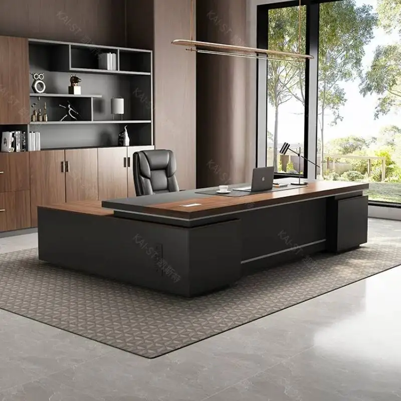Personalized L Shape Office Desk Aesthetic Modern Storage Solid Wood Office Desk Organization Luxury Mesa Escrivaninha Furniture
