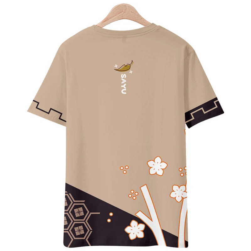 Genshin Impact Zaoyou Impressie Japanse T-Shirt Met Korte Mouwen Anime Heren Cos Kleding