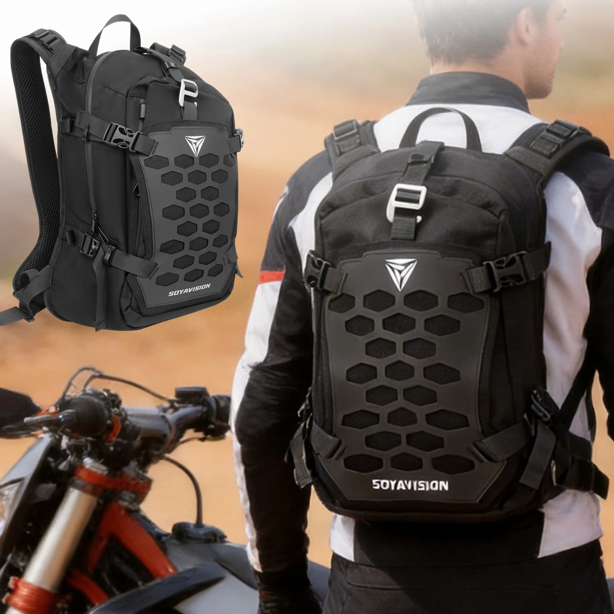 Motorcycle Helmet Backpack Bag Shoulder Bag Large Capacity Motorcycle Helmet Storage for Men Riding Backpack