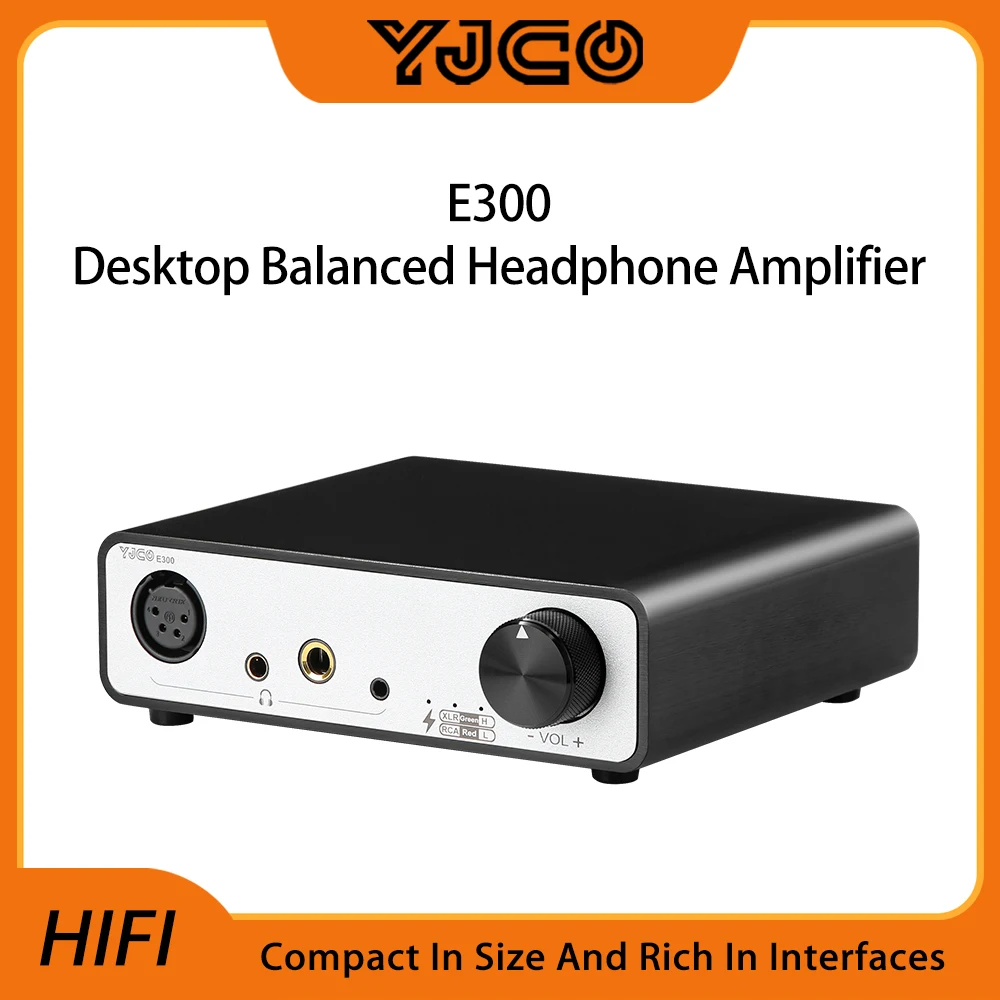 YJCO E300 Stereo Audio Headphone Amplifier TPA6120A2 Class D HiFi Home Power Supply Desktop  Digital Power Support XLR/RCA Input
