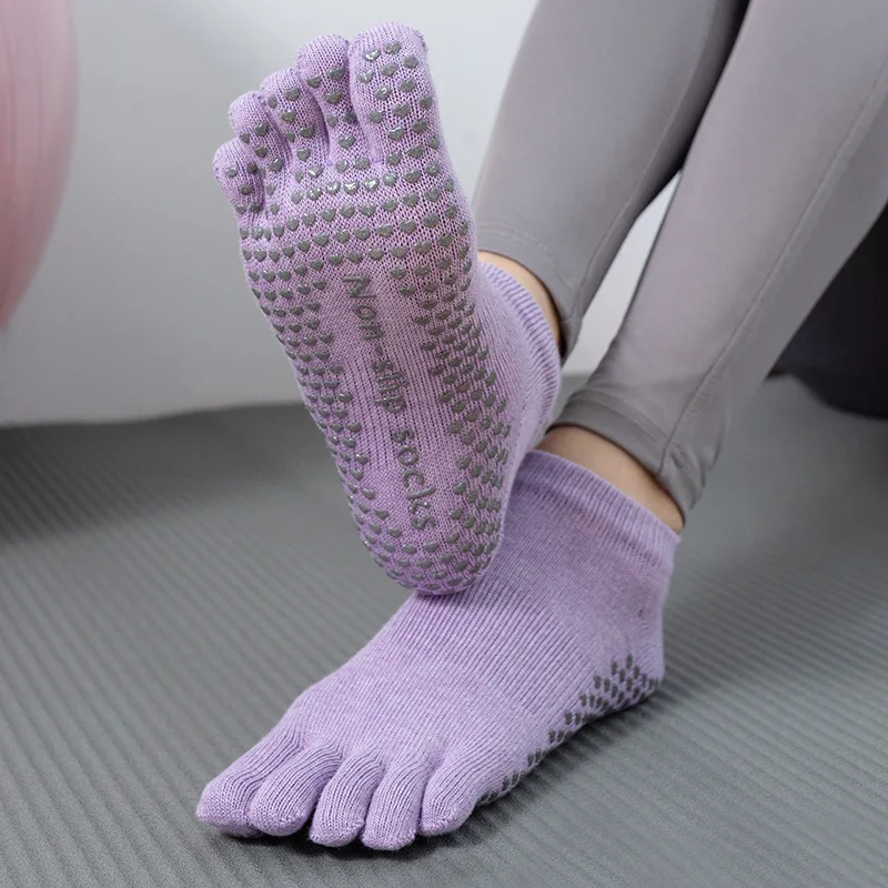 

Socks Yoga Toes Five Rise Low Cotton Silicone Non-slip Women High Quality Pilates Grip Full Toe Socks