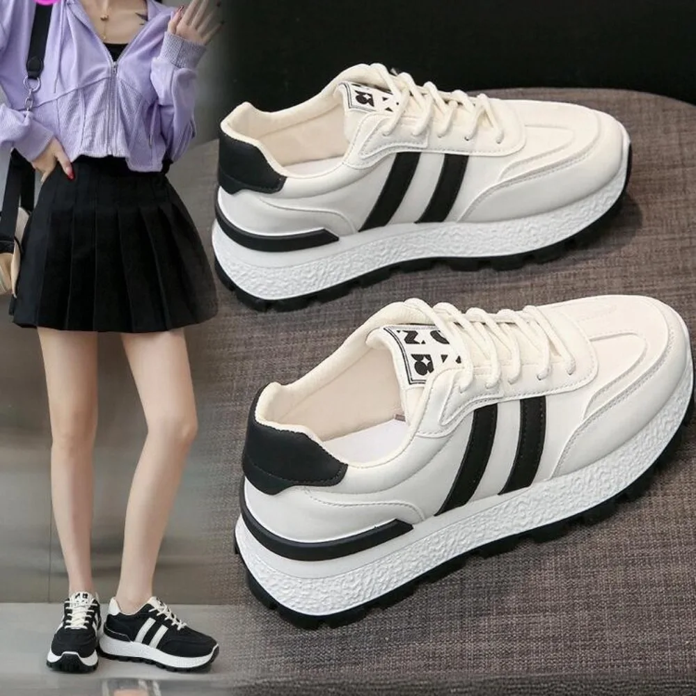 

Women's Dad Shoes Autumn Vintage Lightweight Thick Sole Sneakers for Women Versatile Daily Trendy Streetwear Height Walking Shoe