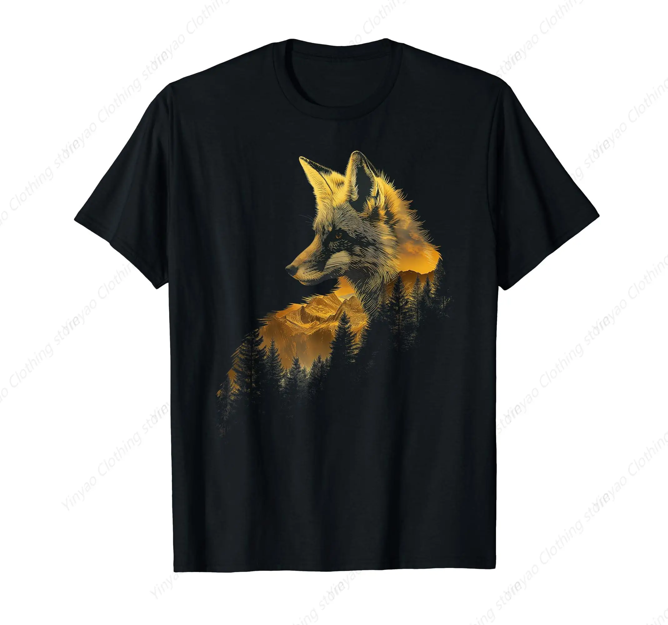 Fox Forest Mountaineering Hiking Camping Hunting Men's and Women's T-shirts Cool Men's Cotton Short Sleeves