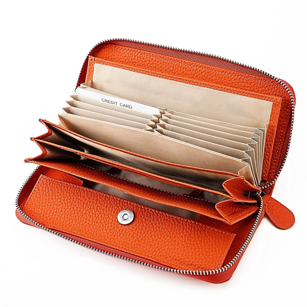 2023 High Quality Wallet Women Genuine Leather RFID Card Wallets for Women Luxury Designer Red Coin Purse Large Capacity Clutch