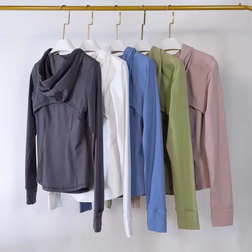 

Lemon Women Yoga Long Sleeve Hooded Defines Jacket Sports Coat With Pockets Quick Dry Breathable Fitness Running Zip Up Jackets