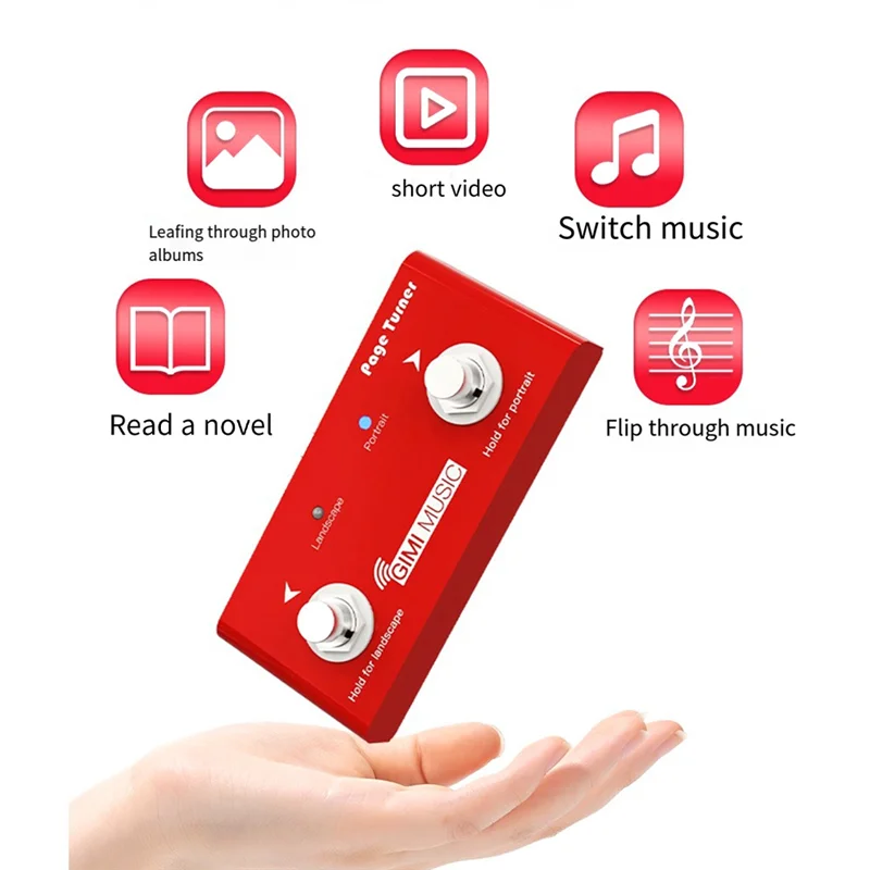 J1UL1N GIMI Wireless Page Turner دواسة تيرنر خارجية تعمل بالبلوتوث تدعم اتصال Looper المتوافق مع الهاتف الذكي