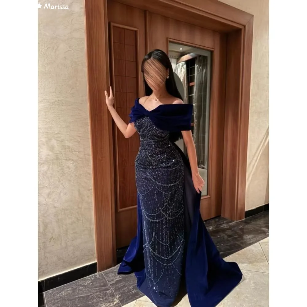 

Marissa Shiny Evening Dresses Woman Elegant Prom Dresses 2025 Fish Tail Custom Made Off-shoulder Women's Prom Dress Ball Gowns