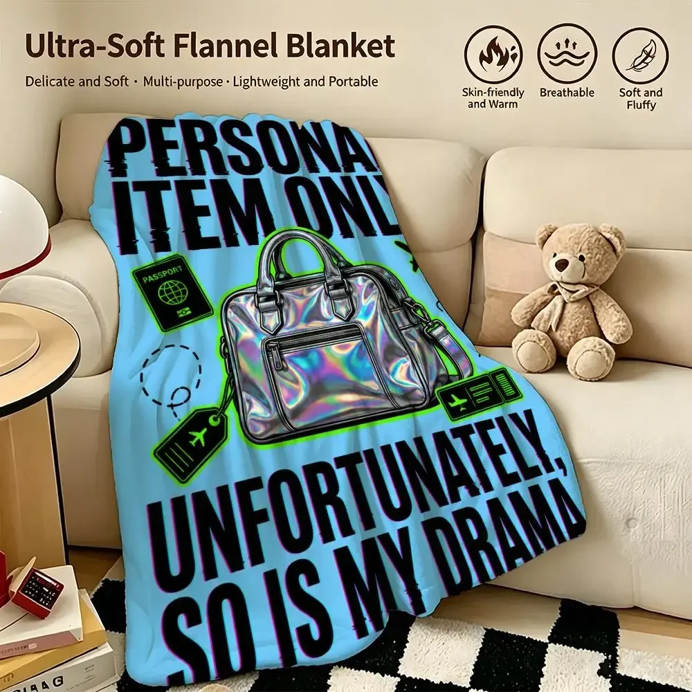Retro The Ryanair Survival Throw Warm Soft Flannel Blanket, Multi-use for Sofa Bed Camping Travel Nap