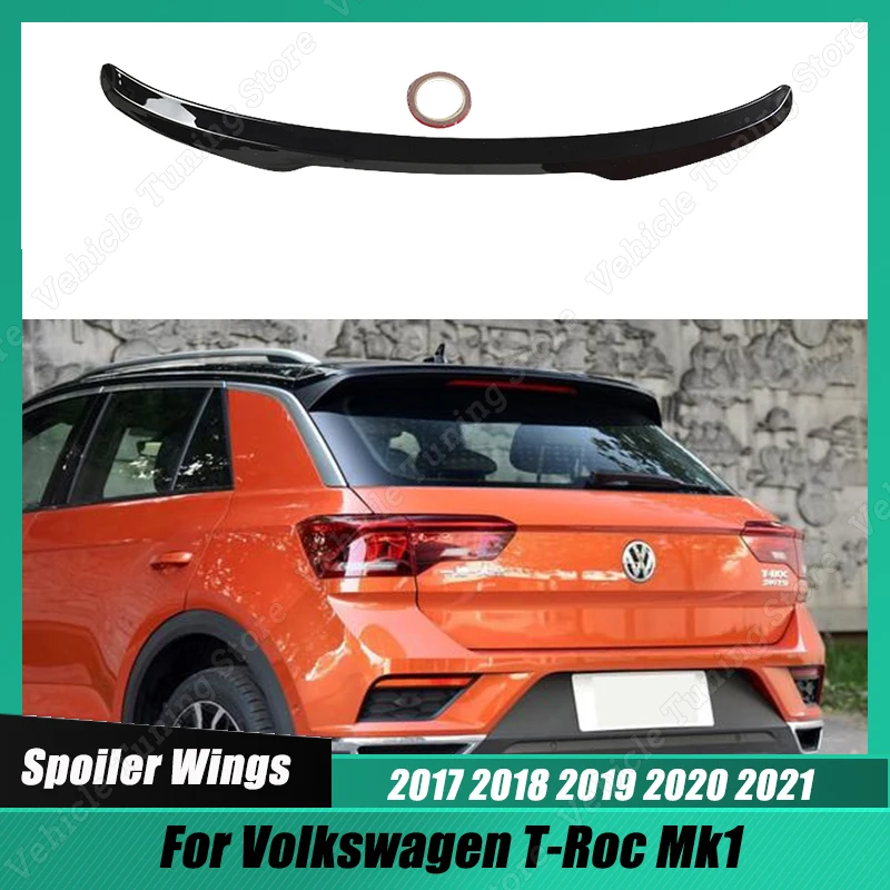 

MAXTON Style For Volkswagen T-Roc Mk1 2017 2018 2019 2020 2021 Car Rear Trunk Roof Spoiler Wing Gloss Black ABS Body Kit Tuning