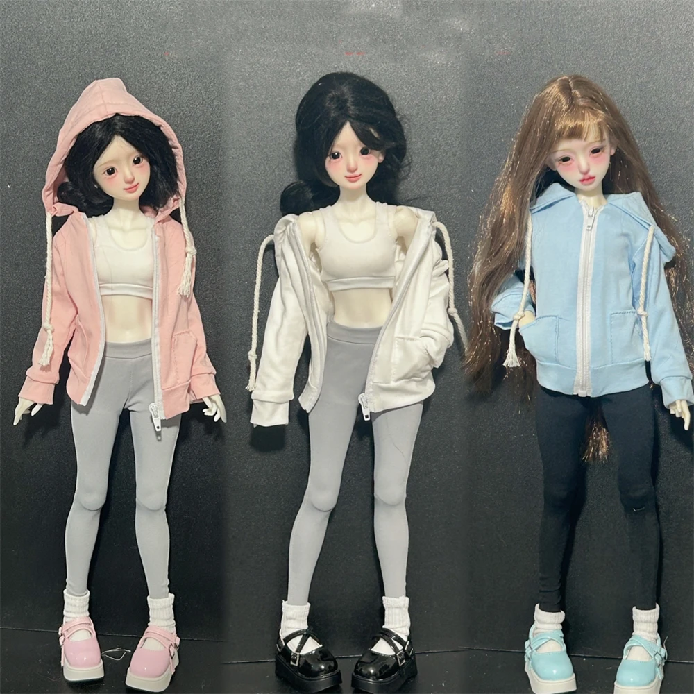 

BJD doll clothes suitable for 1/4 1/6 size coat vest yoga pants socks doll accessories (4 points)