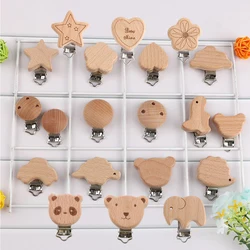 Wholesale 20/50/100Pcs Beech Wooden Clip Animal Shape Wood Clip Metal Holder DIY Crafts Accessories