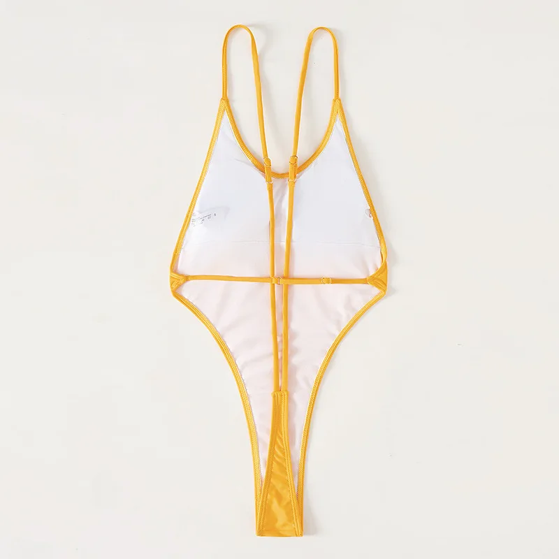 Super Sexy One Piece Swimsuit Women Swimwear High Cut Out Monokini String Bandage Thong Bathing Suits Bodysuit Beach Wear Bather image 6