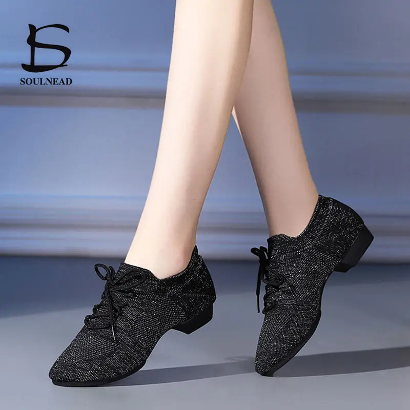 Jazz Dance Shoes Women Adult Ballet Shoes Soft Sole Breathable Professional Latin Ballroom Practice Dancing Shoes For Ladies