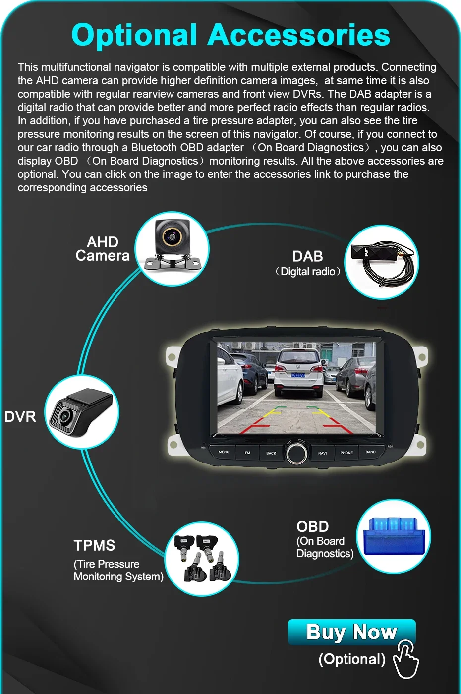 Drahtlose Carplay Auto Radio Android 15 Auto Stereo 7 "Bildschirm Für Fiat 500X 2014-2020 Bluetooth multimedia-player Navigation 2 DIN – Detail 20