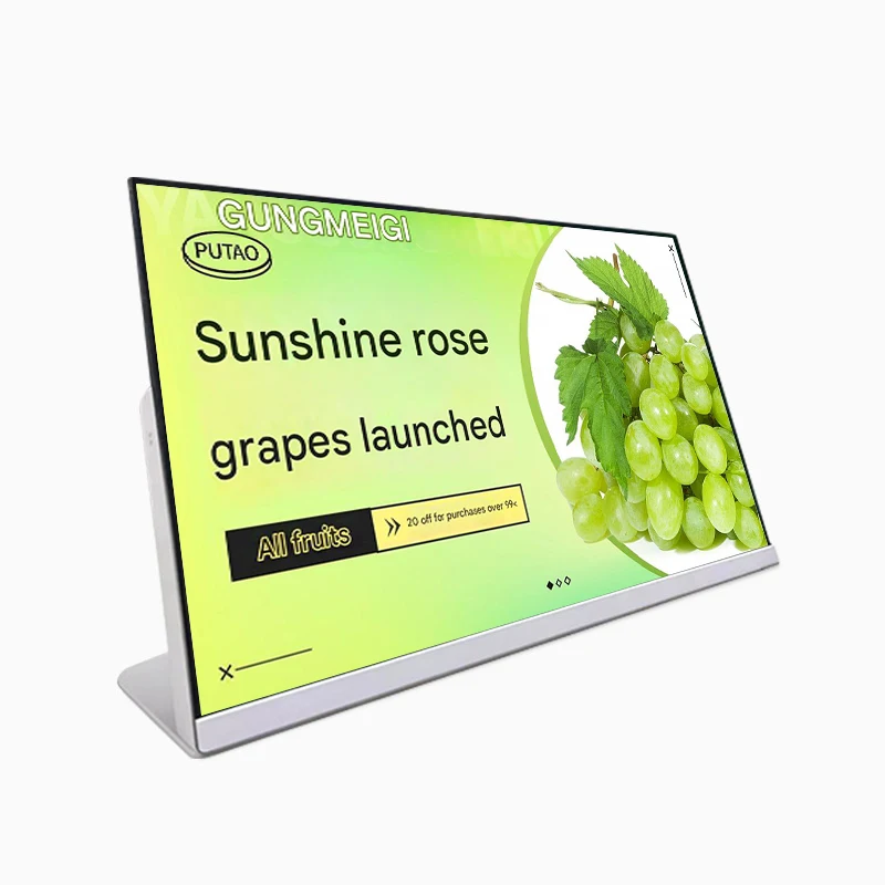23.8 Inch Indoor Semi-Outdoor Cafe Android LCD Desktop Digital Poster Menu Board Display for Restaurant Milk Tea Store